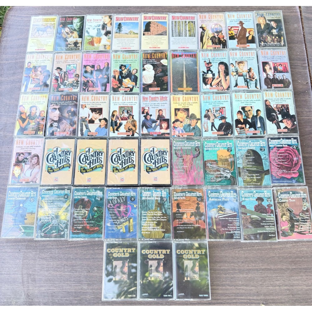 Lot of 48‎ Country Music Cassette Tapes New Country Time Life Greatest Hits Gold
